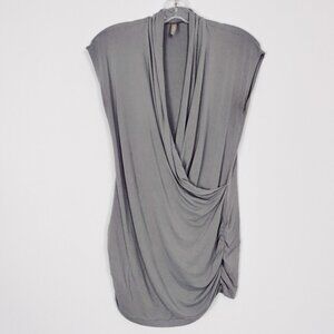 Thyme Womens Maternity Nursing Top in Gray Size Small Drape Rayon
